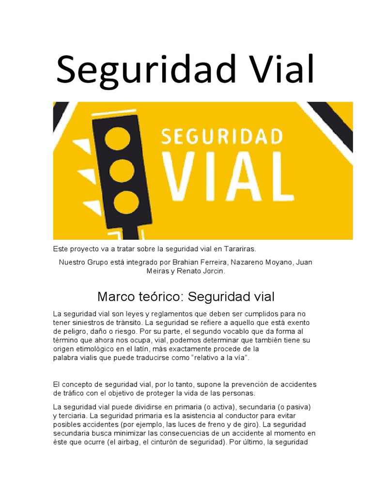 Seguridad Vial Pdf Seguridad Vial Accidente De Tráfico