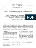 Study On Recovery and Refining of TA From Alkali Reduction Wastewater