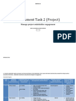 Assessment Task 2 (Project) : Manage Project Stakeholder Engagement