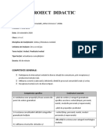 Proiect Didactic Verb Clasa A 5 - A