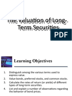 Valuation of Long Term Securities