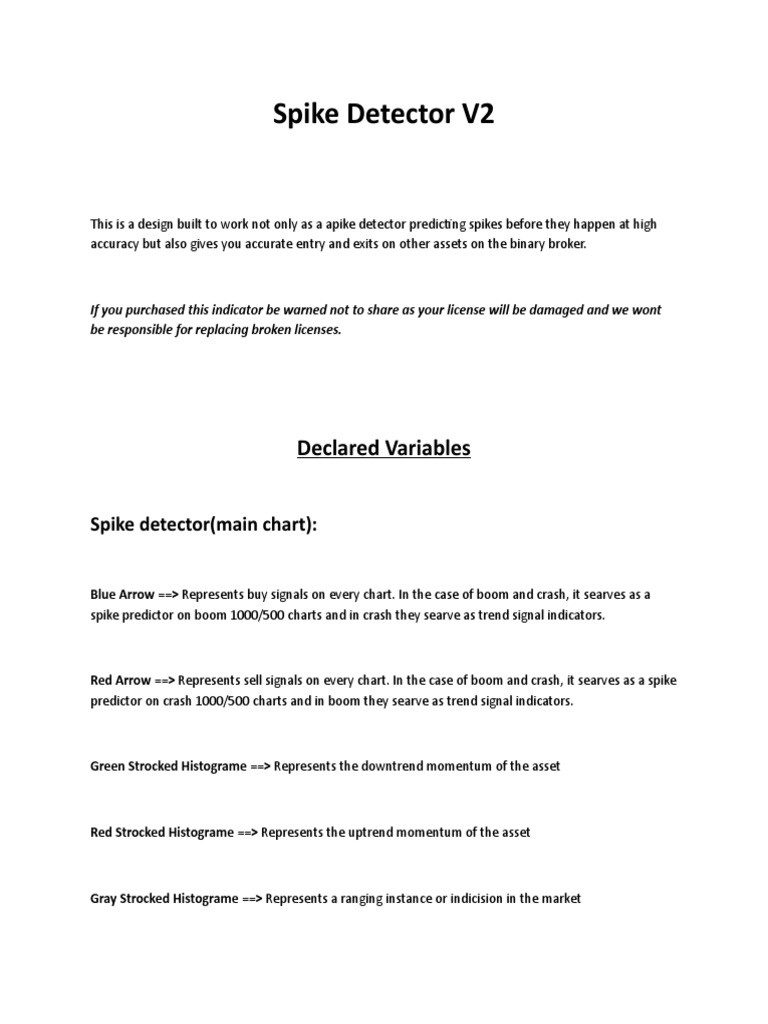Spike Detector V2 User Guide | PDF | Market (Economics) | Business
