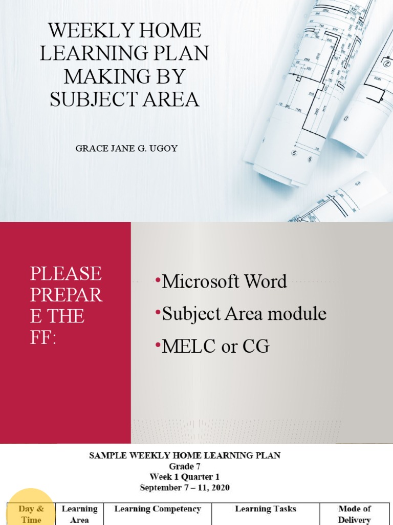 Weekly Home Learning Plan Template | PDF | Distance Education ...
