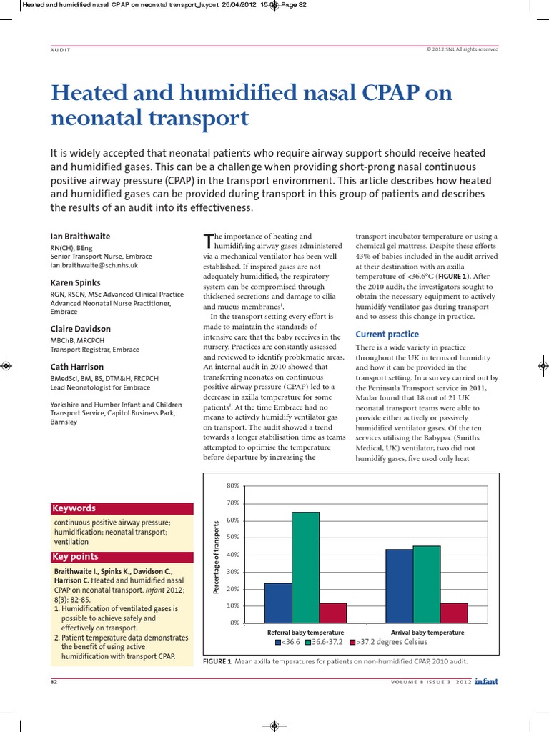 Heated and Humidified Nasal CPAP On Neonatal Transport Ian Braithwaite