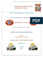 Vega Velasquez Erick Johzer - Ejercicios Mecáncia de Fluidos I