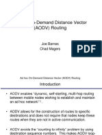 Ad Hoc On-Demand Distance Vector (AODV) Routing: Joe Barnes Chad Magers