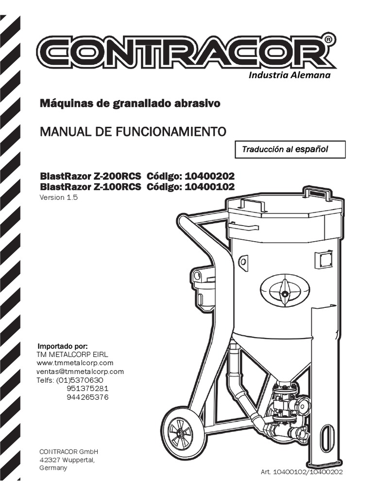 Manual Tolva Granallado Contracor Blastrazor (Idioma Español) | PDF ...