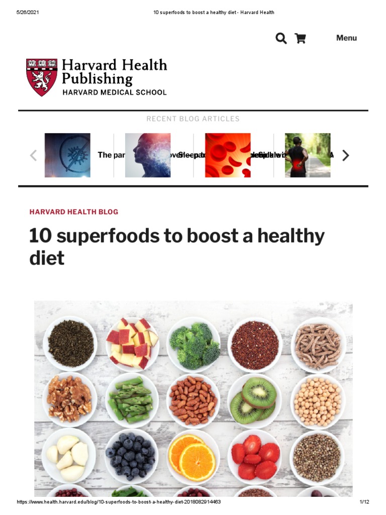 10 Superfoods To Boost A Healthy Diet Harvard Health PDF Healthy