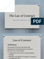 The Law of Contract: Presented By: Kehfulwara (1811159)