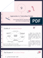 Approaches To Curriculum Design: About Starting Point For Curriculum Design, and A Way of Covering The Steps