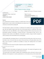 Activity: Needs Analysis Design: Asignatura Datos Del Alumno Fecha