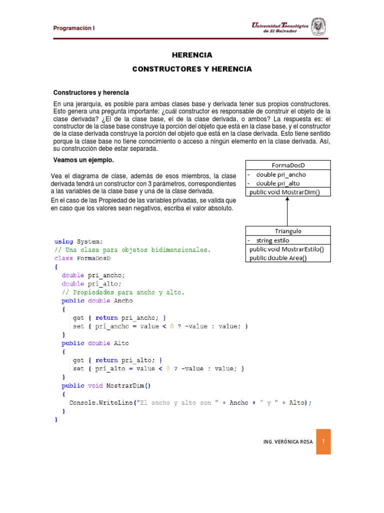 Constructores y Herencia en C# | PDF | Constructor (Programación ...