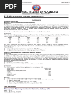 Universal College of Parañaque: Working Capital Management