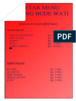 Daftar Menu Bude Wati