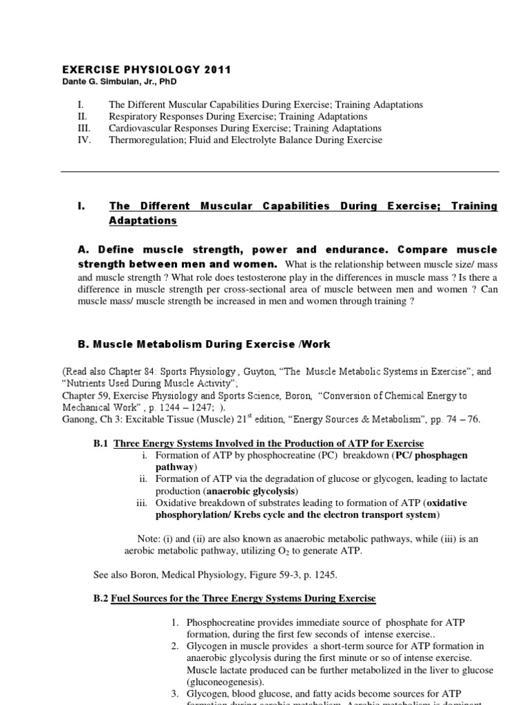 Exercise Physiology: Muscle & Energy Systems | PDF | Breathing ...