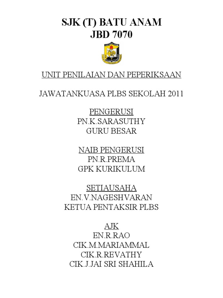Jawatankuasa PLBS | PDF