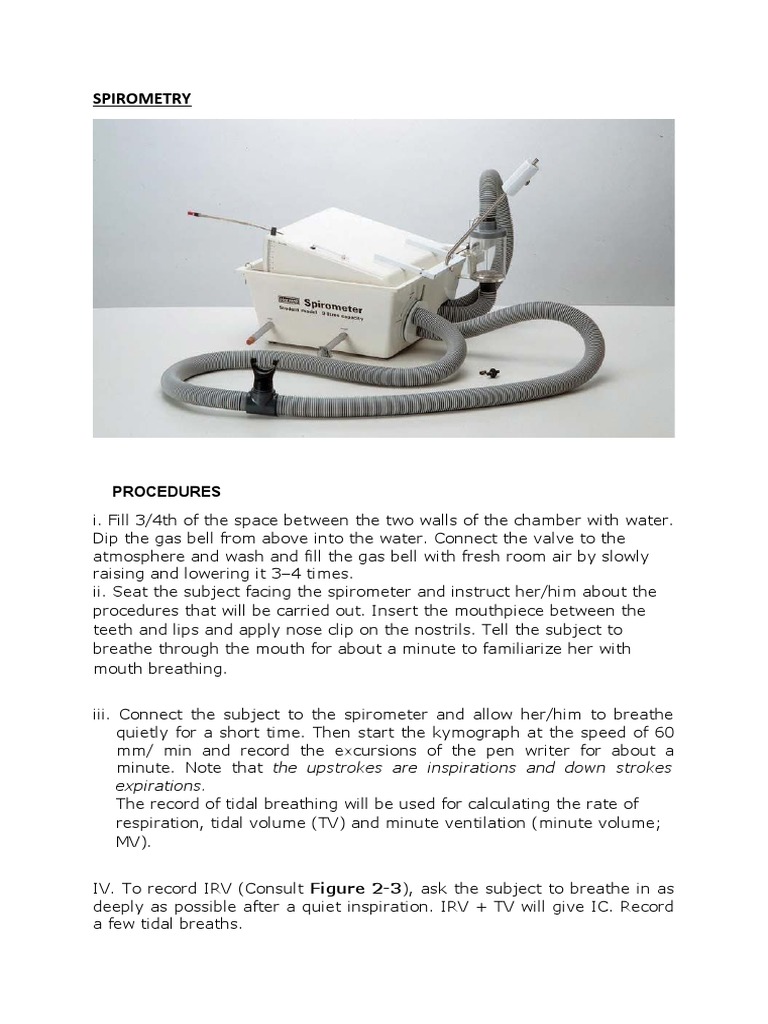 Old Spirometry Machine Procedures | PDF | Science & Mathematics