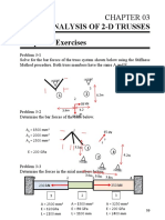 Analysis of 2-D Trusses Chapter 3 Exercises