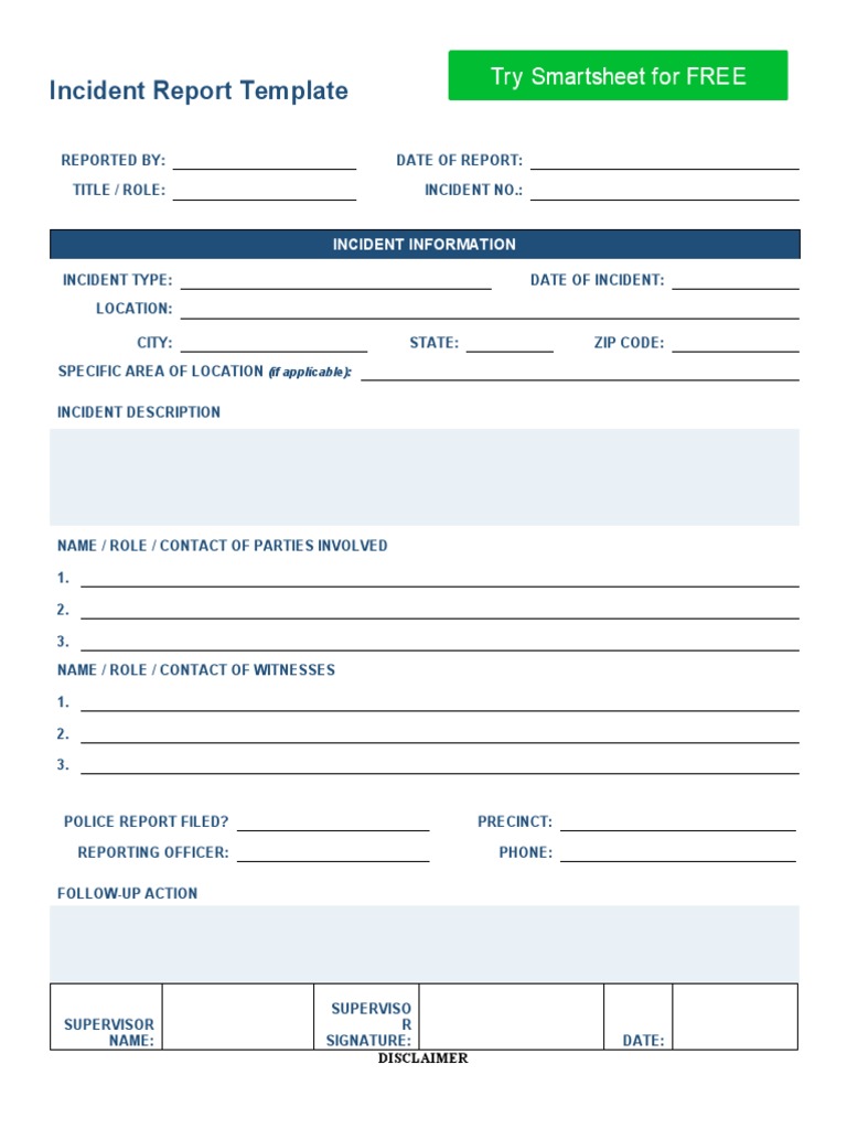 IC Incident Report 22  PDF Regarding Serious Incident Report Template