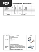 Rencana Anggaran Biaya Pembangunan Jaringan Komputer