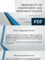 Probability of Independent and Dependent Events: Prepared By: Leandro R. Panis, Jr. Nick A. Amaga Rennel Mendoza