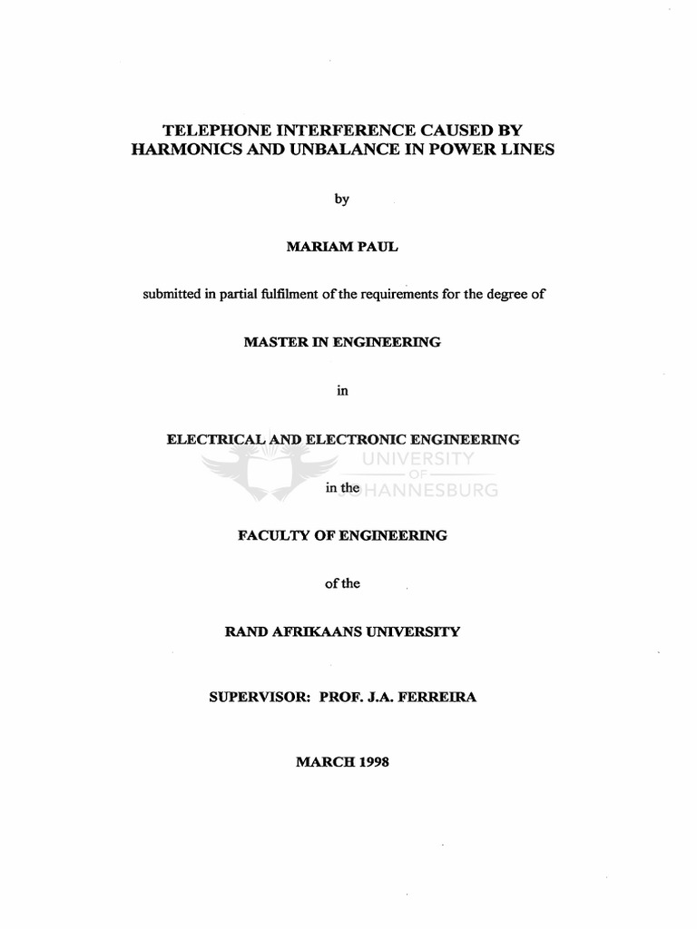 Telephone Line Voltage Interference Study | PDF | Transmission Line ...