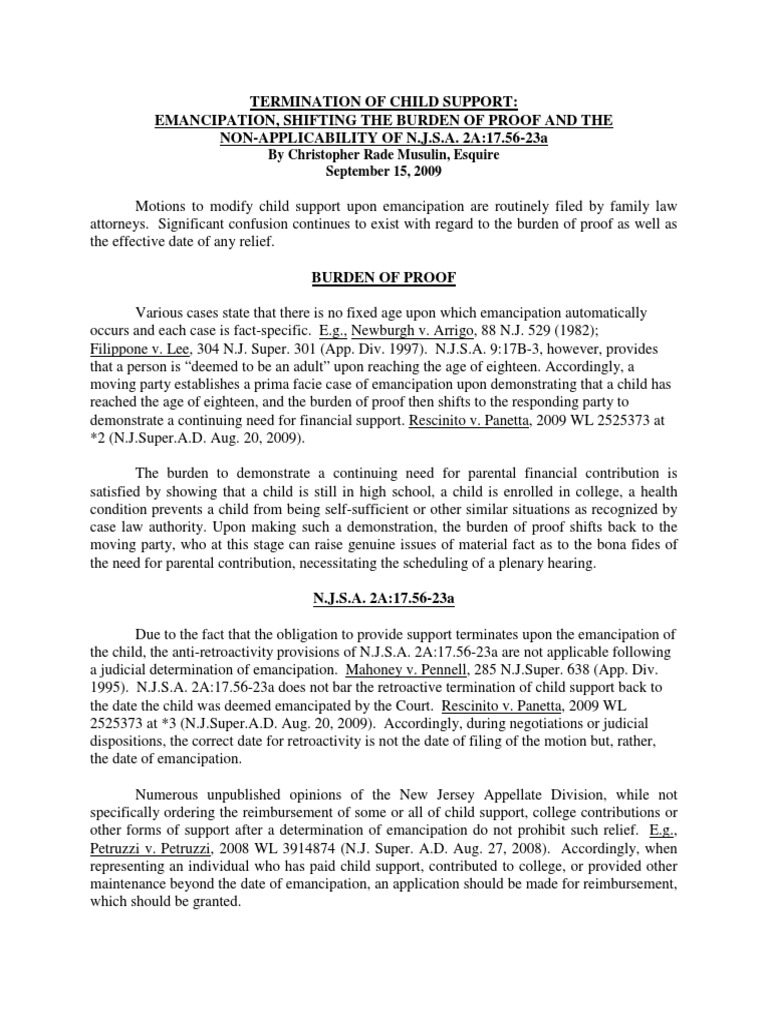 Termination of Child Support Sample | PDF | Child Support | Burden Of ...