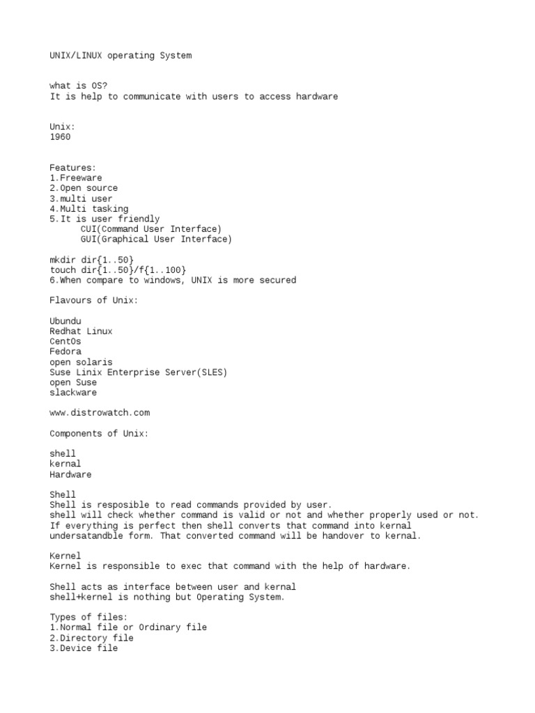 Basic Unix | PDF | Unix | Operating System