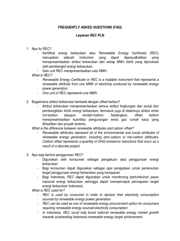 Panduan Lengkap Sertifikat REC PLN | PDF