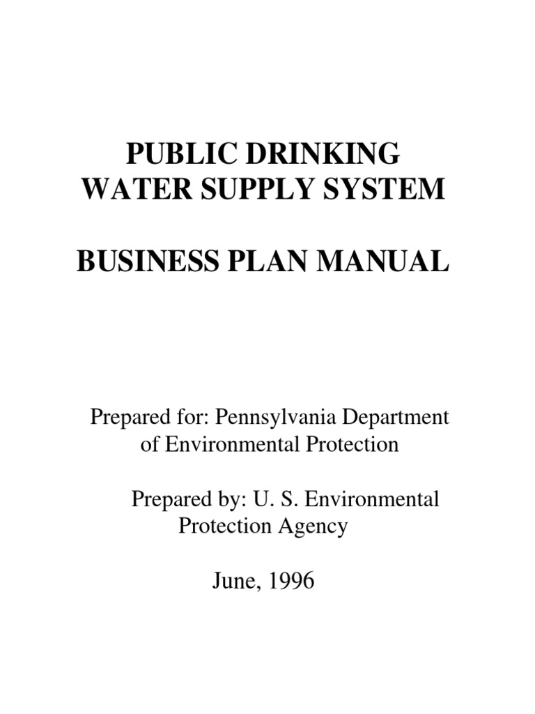 Water Business Plan Manual PDF Pro Forma Water Supply Network