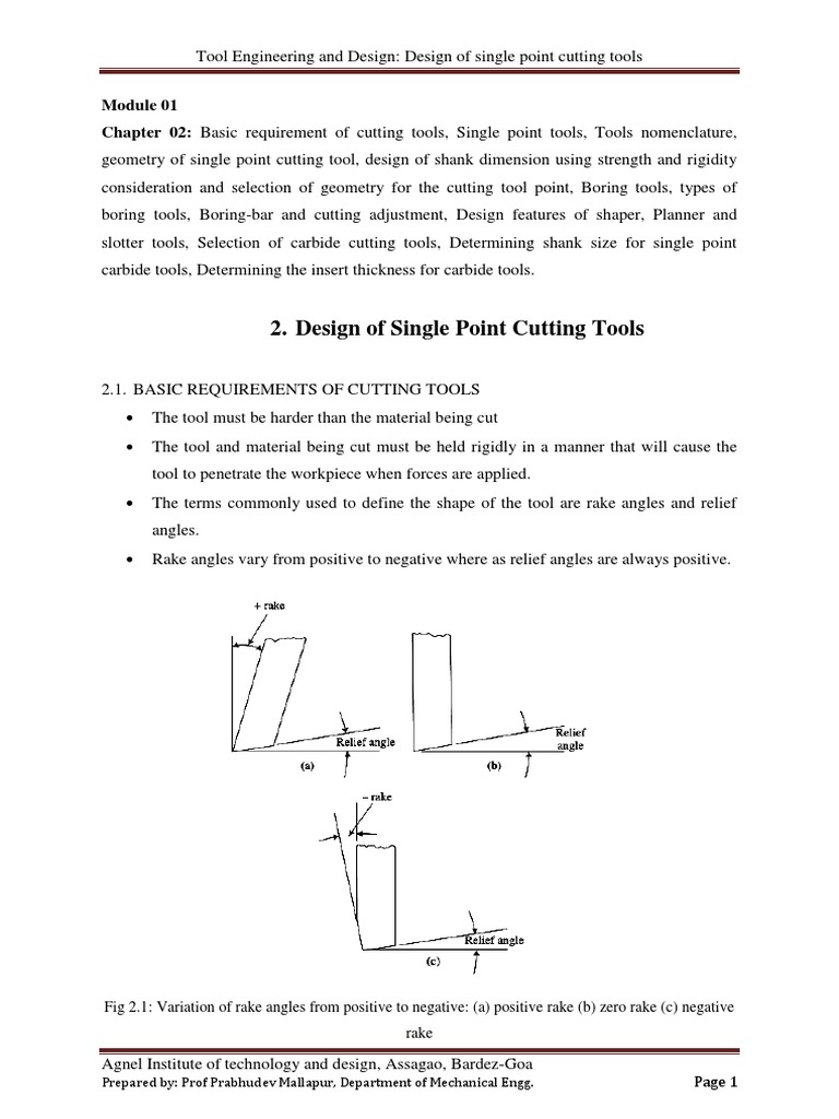 Single Point Cutting Tool Design | PDF | Machining | Industrial Processes