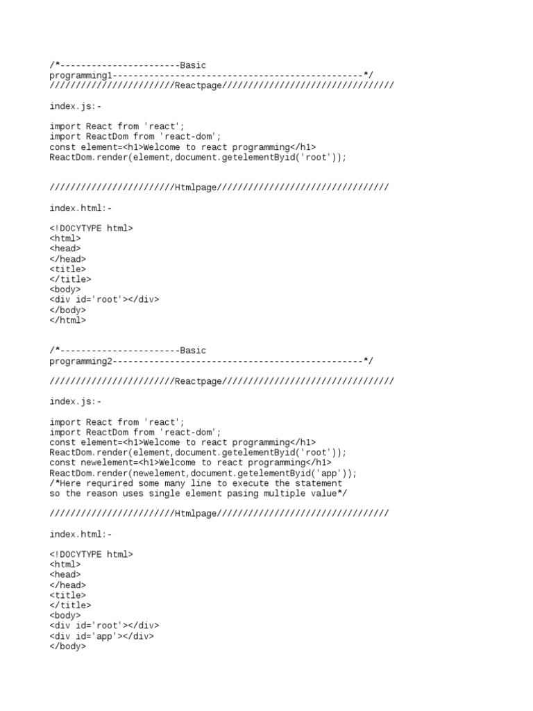 React Programming | Download Free PDF | Free Content | Computer Programming