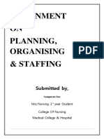 Assignment ON Planning, Organising & Staffing: Submitted By