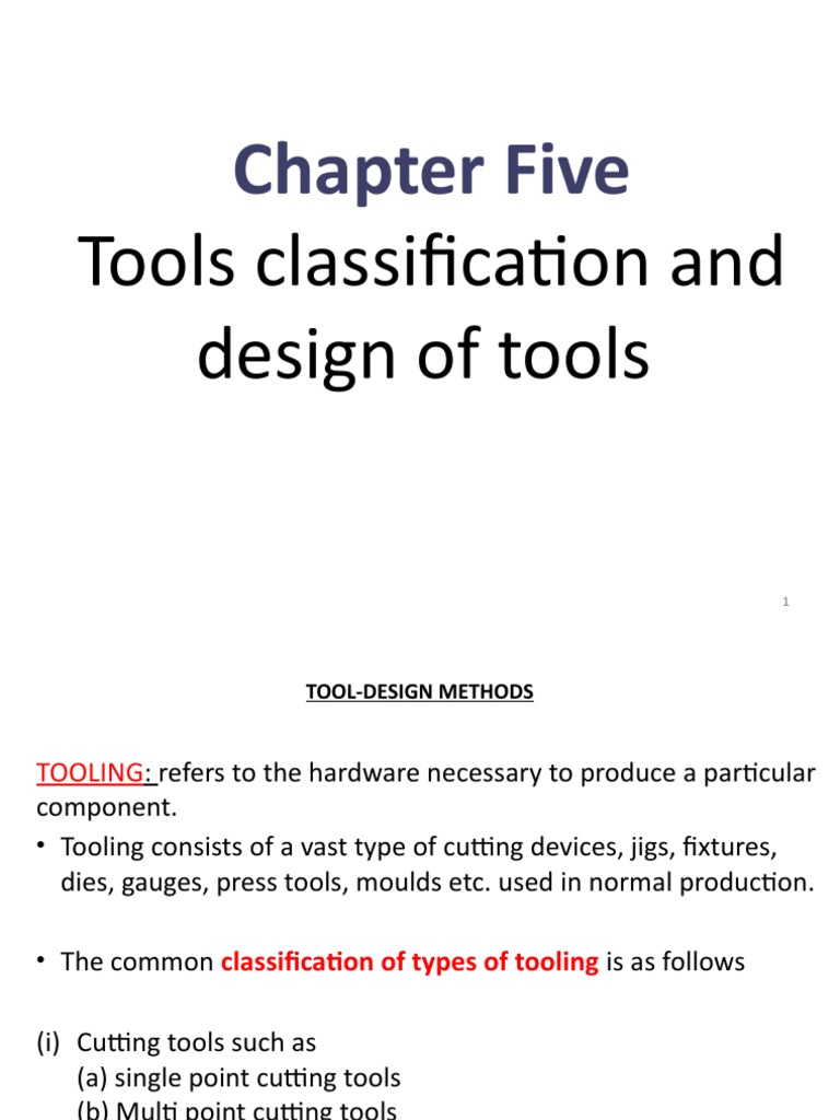 Classification and Design of Cutting Tools and Tool Materials PDF