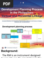 Development Planning Process in The Philippines:: Vertical and Horizontal Linkage