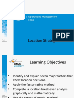 Location Strategies: Course: Operations Management Year: 2020
