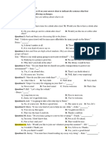 Mark The Letter A, B, C, or D On Your Answer Sheet To Indicate The Sentence That Best Completes Each of The Following Exchanges