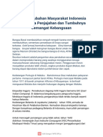 Bab 4 Perubahan Masyarakat Indonesia Pada Masa Penjajahan Dan Tumbuhnya Semangat Kebangsaan