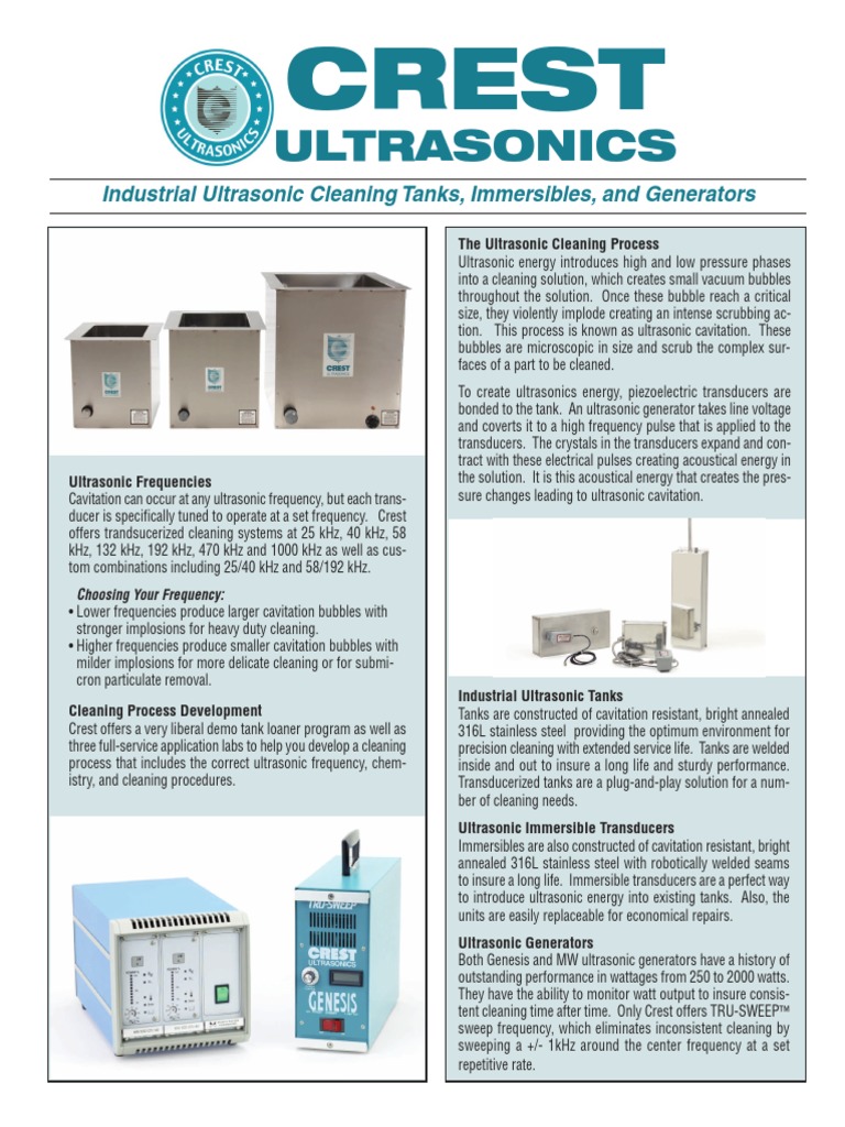 Crest Industrial Cleaning Tanks Generators | PDF | Ultrasound ...