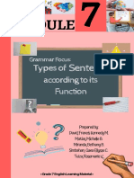 Types of Sentences According To Its Function
