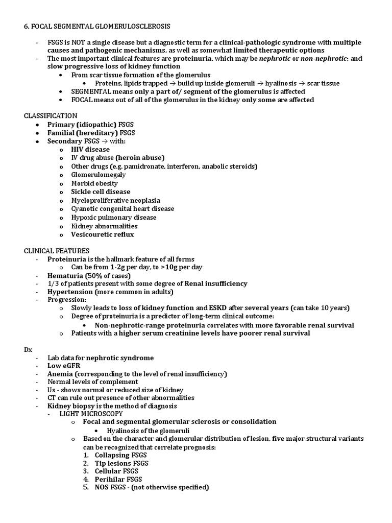 FSGC | PDF | Chronic Kidney Disease | Nephrology