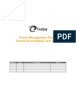 Risk Management - Event Management Plan For Open and Club Events