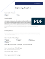 BMS College of Engineering, Bangalore: Quick Facts of Course