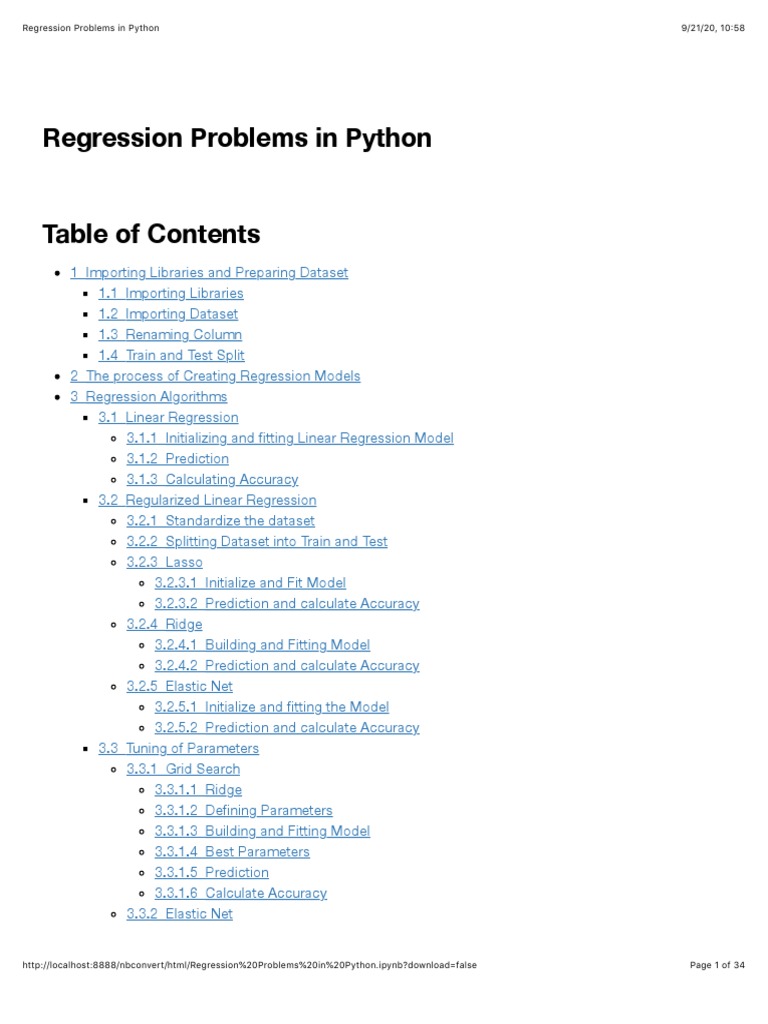 Regression Problems in Python PDF | PDF | Cross Validation (Statistics ...