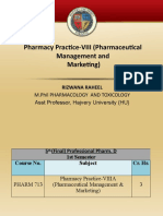 Pharmacy Practice-VIII (Pharmaceutical Management and Marketing)