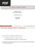 The Source Coding Theorem: M Ario S. Alvim (Msalvim@dcc - Ufmg.br)