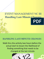 Event Management NC Iii: Handling Last-Minute Changes