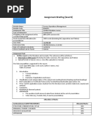 Assignment Briefing (Level 6) : 20% (20% Coursework)