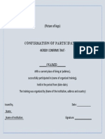 CONFIRMATION of PARTICIPATION- Certificate formal 