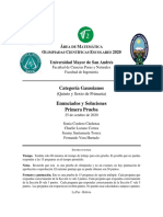 SOLUCIONARIO Primera Prueba 6to Primaria OCE2020